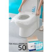 Marsilyan Klozet Kapağı Kılıfı Hijyenik Seyahat Tek Kullanımlık Klozet Wc Örtüsü 50 Adet 720809 - Renkli - standart