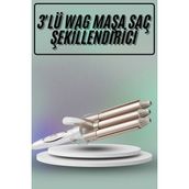 Marsilyan Saç Şekillendirici Wag Maşa Üçlü Yüksek Isı Ayarlı Seramik Kaplama - 0 - Siyah - 1