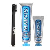 Marvis Aqua - Naneli 3'lü - 85 ml + 25 ml Diş Macunu + Mervis Orta Sert Diş Fırçası 80043951117252