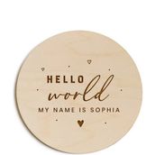 Marwin Craft Isme Özel Hello World Merhaba Dünya Yazılı Hoş Geldin Bebek Hediyesi Ahşap Disk