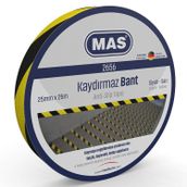 Mas 2656 25 mm x 25 mt Sarı Siyah Kaydırmaz Bant