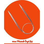 Masal Örgü Evi Çelik Telli Misinalı 60 cm Örgü Şişi Orta Boy Misina - 4 mm