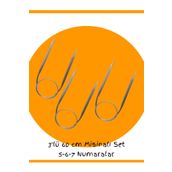 Masal Örgü Evi Çelik Telli Misinalı Örgü Şişi Seti 60 Cm 5-6 Ve 7 Numara