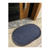 MaVaux Dublin Serisi Jüt, Desenli Kapı Önü, Paspas, Banyo Paspası, Balkon Paspası/Hediyelik, Ev Eşyası Bambu Lacivert 60 x 90