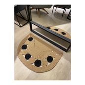 MaVaux London Jüt, Desenli Kapı Önü, Paspas, Banyo Paspası, Balkon Paspası/Hediyelik, Ev Eşyası. HasırSiyahHalkalı 75 x 100