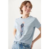 Mavi M1610222-70816 Bisiklet Yaka Normal Kalıp Kadın T-Shirt