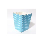 Mavi Puantiyeli Popcorn Kutusu Mısır Cips Kutusu 8 Adet