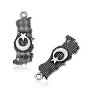 Mavio Gümüş Ay Yıldız Motifli Türk Bayrağı Tesbih Püskülü