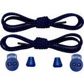Mawrond Yuvarlak,Çizgili,Akıllı, Kilitle, Tak-Bırak, Elastik Bot, Spor Ayakkabı Bağcığı, 100 Cm, 1 Çift - Koyu Lacivert