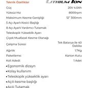 Max Extra Mx7000 Akülü Tırpan 20 Volt 4 Ah
