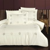 Maxstyle Ornament Saten Krem 100x120 cm Nakışlı Çift Kişilik Nevresim Takımı