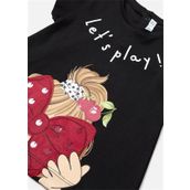 Mayoral 1013 Siyah Baskılı Kız Bebek T-shirt