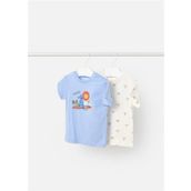 Mayoral 1021 Mavi İkili Erkek Bebek T-shirt Seti