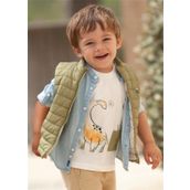 Mayoral 1027 Krem Kısa Kol Erkek Bebek T-shirt