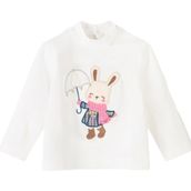 Mayoral 2079 Pembe Kız Bebek İşlemeli Uzun Kol Tişört