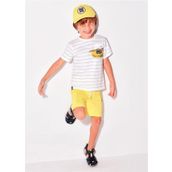 Mayoral 3675 Sarı Baskılı Erkek Çocuk T-shirt Şort Takımı