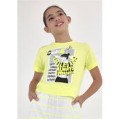 Mayoral 6057 Sarı Kısa Kol Kız Çocuk T-Shirt