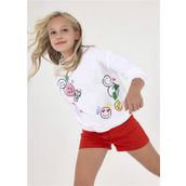 Mayoral 6430 Beyaz Uzun Kol Kız Çocuk Sweatshirt