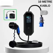 Mayuk Dizayn Coswatt Elektrikli Araç Taşınabilir Şarj Istasyonu 7 Kw 32A Tip-2 3X32A Türkçe MENÜ(10METRE Kablolu) Yerli Üretim