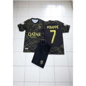 Mbappe Psg Gold-Siyah Özel Tasarım Siyah Altın Sarısı Çocuk Forma