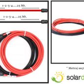 Mc4 Konnektörlü 6 mm 25 mt Kırmızı ve 25 mt Siyah Solar Kablo