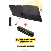MCA Deerhome Numaratör Hediyeli Tüm Araçlar Için Araba Ön Cam Uyumlu Güneşlik Katlanabilir Siyah 1 Kalite