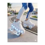 McDark Çocuk Kaykaylı Patenli Tekerlekli Otomatik Bağcıklı Işıklı Sneaker Ayakkabı Beyaz