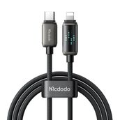 Mcdodo CA-2630 36W 1.2 mt Siyah USB-C to Lightning Şarj Hız Göstergeli Şarj ve Data Kablosu