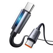 Mcdodo CA-5740 Siyah 1.2 mt PD 100W Type-C To Type-C Işıklı Hızlı Şarj ve Data Kablosu