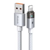Mcdodo CA-6912 USB-A to Lightning Şarj Işığı Beyaz Şeffaf Kablo