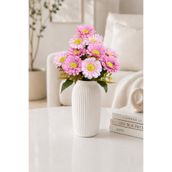 MD Aspiz Flowers Yapay Çiçek 10lu Lüks mor lila Gerbera Demeti 40 Cm ( Saksısız ) Bitki Gelin Buketi papatya çelenk