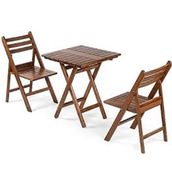 Mebel Stil İspanya Atina 60x60 cm Ceviz Balkon Masa Takım