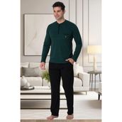 Mecit 2904 Yeşil %100 Pamuk Erkek Büyük Beden Pijama Takımı - 4XL