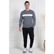 Mecit 2976 Gri İki İp Örme Spor Model Erkek Pijama Takımı