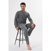 Mecit 2982 Füme Büyük Beden Uzun Kollu Erkek Pijama Takımı