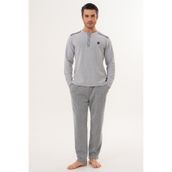 Mecit 2998 Gri Selanik Kumaş Kışlık Erkek Pijama Takımı