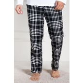 Mecit 3026 Beyaz Ekoseli Erkek Kalın Tek Alt Pijama