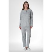 Mecit 6021 Gri Kadın Büyük Beden Pijama Takımı