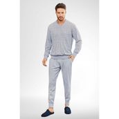 Mecit Pijama By Mecit 2757 Mavi Yazlık Büyük Beden Erkek Pijama Takımı