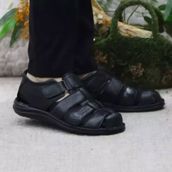 Mehmet Mete 102 Siyah Kale Comfort Hakiki Deri Erkek Sandalet