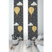 Mekta Home MKT-373 Bebek ve Çocuk Odası Balon ve Bulut Desenli 2 Kanat Fon Perde