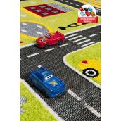 Melaris Halı 3 Boyutlu Trafik Arabalı Halı Dokuma Çocuk Halısı Anaokul Kreş Oyun Araba Halısı - Yeşil - 80 x 150 cm