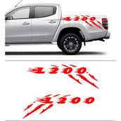 Melek Pazarı S1467 Mitsubishi L200 Offroad Pençe İzi Kırmızı 150x51 cm Oto Sticker