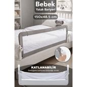 Meleni Baby 150x48 cm Katlanır Bebek Güvenlik Bariyeri - Düşme Önleyici Koruyucu Yatak Bariyeri Yatak Korkuluğu