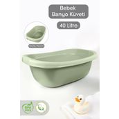 Meleni Baby Bebek Banyo Küveti - Yenidoğan Yıkama Küveti 40 Lt - Yeşil