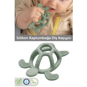 Meleni Baby Kaplumbağa Figürlü Bebek Dişlik, Diş Kaşıyıcı Bebek Dişliği Yeşil