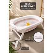 Meleni Baby Katlanabilir Bebek Küveti - Akodiyon Banyo Çocuk Küveti Pembe