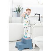 Meleni Baby Kaydırmaz Çocuk Taburesi Çift Basamaklı Banyo Lavabo Mavi Merdiven Yükseltici Bebek Basamağı