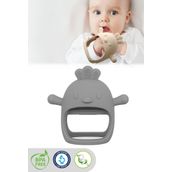 Meleni Baby Silikon Bebek Diş Kaşıyıcı - Diş Kaşıma Eldiveni Yenidoğan Dişlik Gri