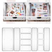 Meleni Home 12'li Dolap İçi Takı Makyaj Organizer - Çekmece İçi Düzenleyici Set Şeffaf